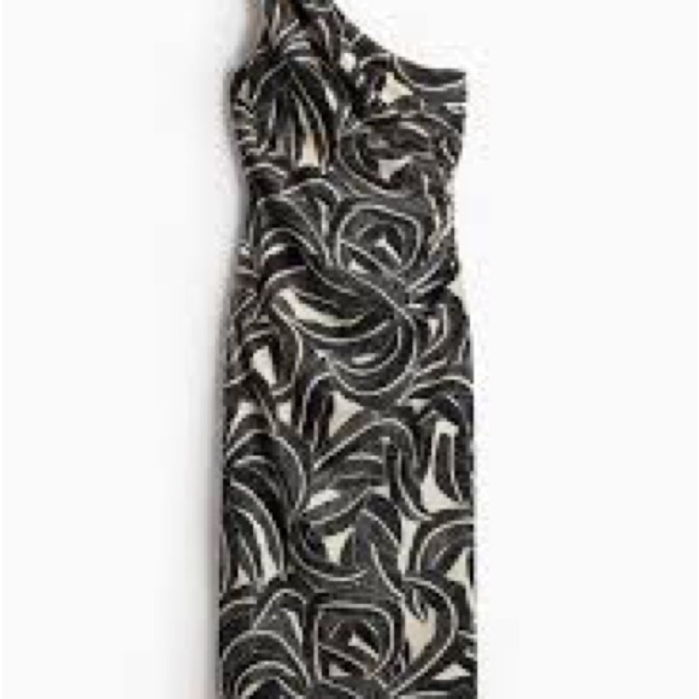 H&M Black and White One-Shoulder Dress